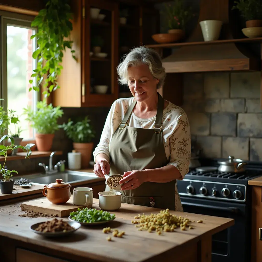 Tableau de présentation des ingrédients naturels du thé pour un équilibre glycémique.