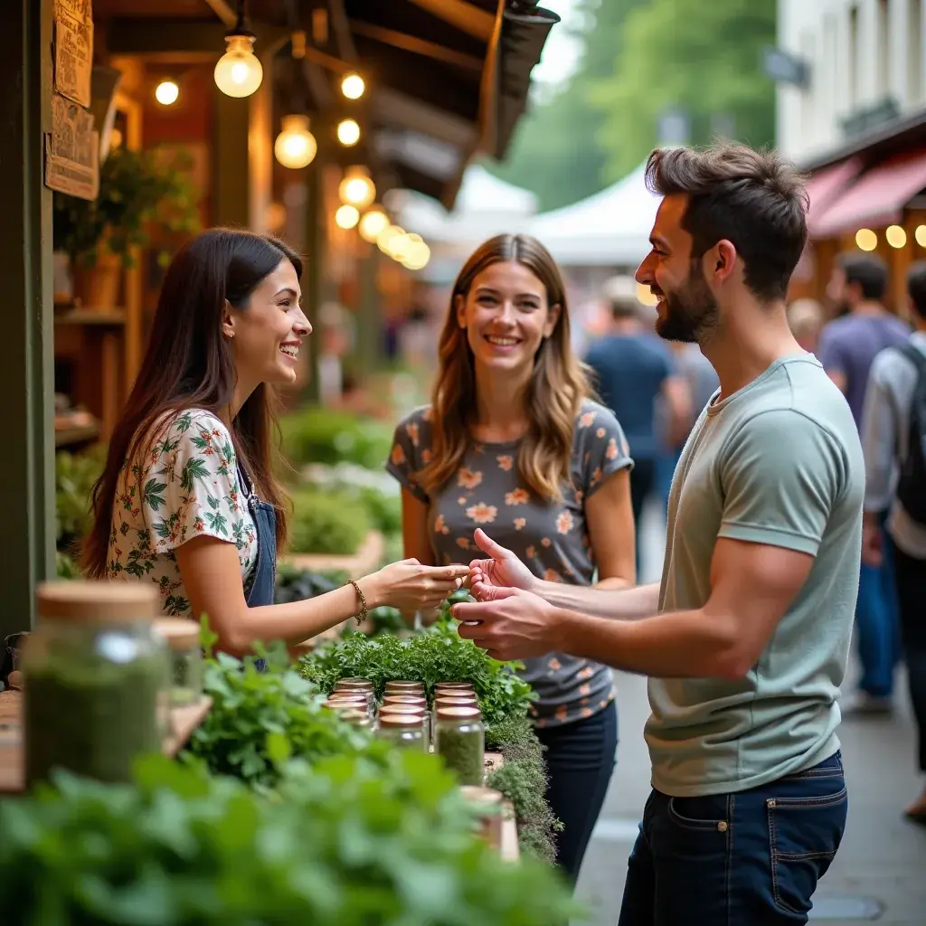 Illustration des bienfaits du thé aux herbes pour la santé, avec des infographies.